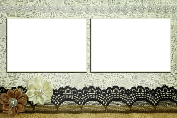 Decorative template with photo frames. Scrapbook, photobook concept