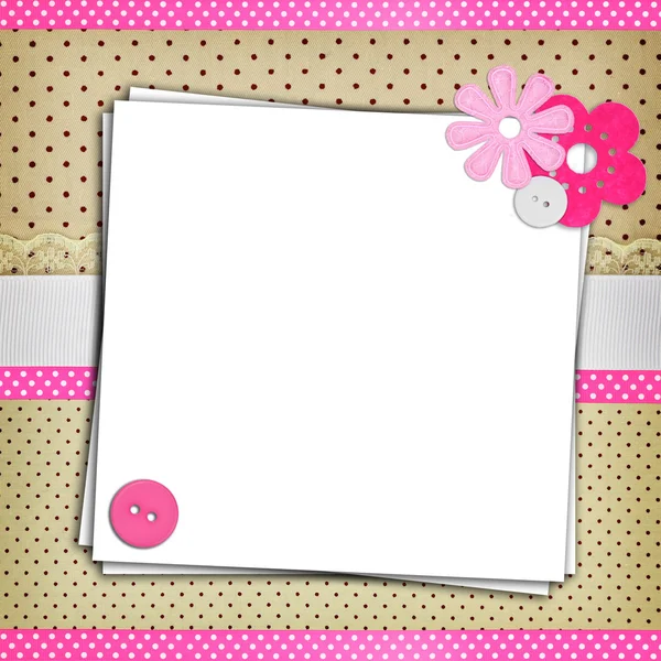 Stack of blank papers on polka dots background