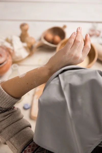 Woman baking cookies