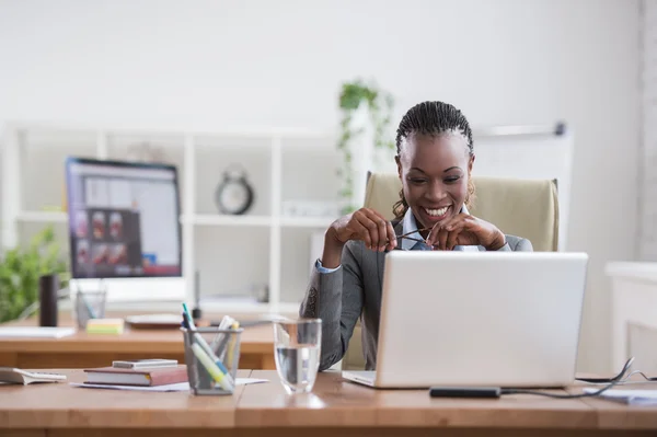 African business woman working