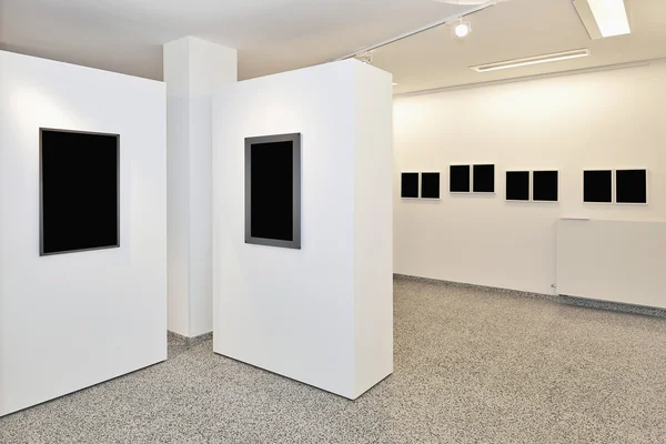Art exhibition gallery with blank frames