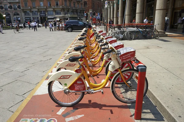 Row of city bike