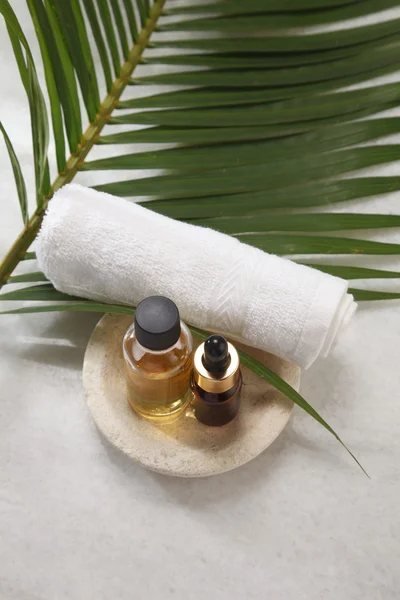Massage oil and towel