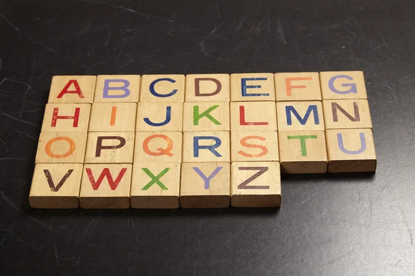 Wooden blocks with alphabet education