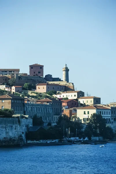 Italy, Tuscany, Tyrrhenian Sea, Elba Island, view of Portoferraio from the sea - FILM SCAN