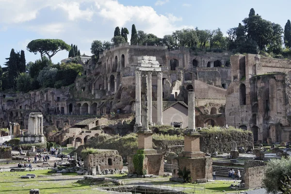 Italy, Rome, Roman Forum, people visiting the Roman ruins