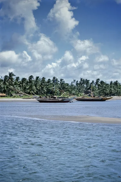 PHILIPPINES, Dakak Island; local wooden fishing boats - FILM SCAN