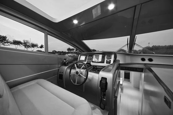 Driving consolle in luxury yacht
