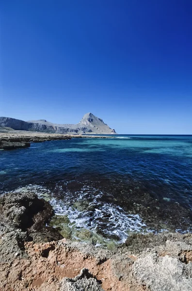 Italy, Sicily, Tyrrhenian Sea, view of the rocky coastline near S.Vito Lo Capo (Trapani) - FILM SCAN