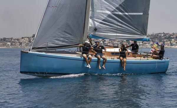Italy, Sicily, Mediterranean Sea; 30 june 2012, people cruising on a sailing boat - EDITORIAL
