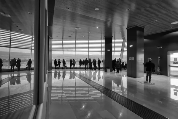 Italy, Sicily; 17 january 2014, Comiso Airport, people waiting for an airplane landing - EDITORIAL