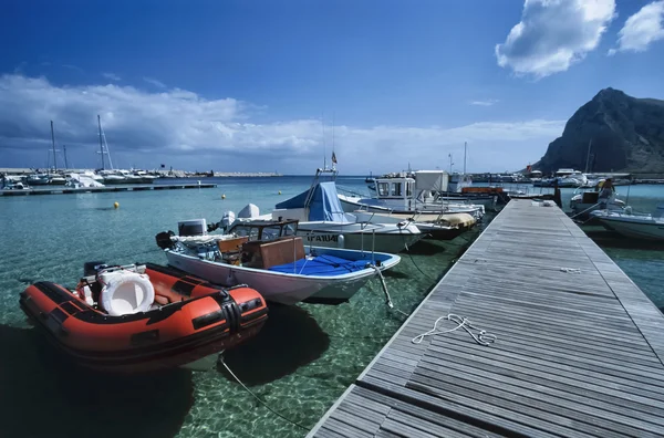 Italy, Sicily, Thyrrenian Sea, view of San Vito Lo Capo port (Trapani Province) - FILM SCAN