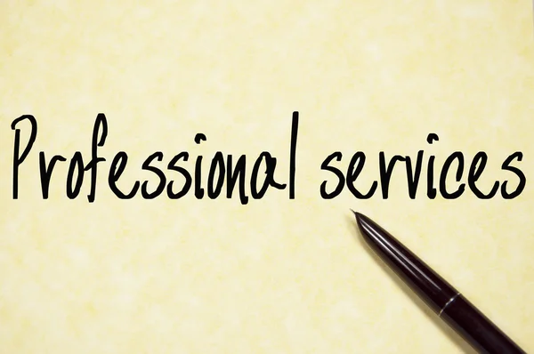 Professional services text write on paper