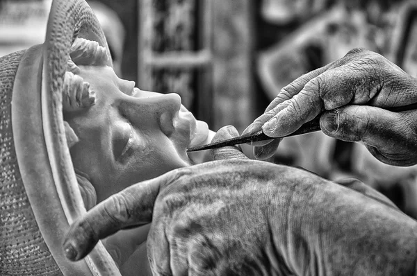 Alabaster sculpture  Volterra medieval village Italy