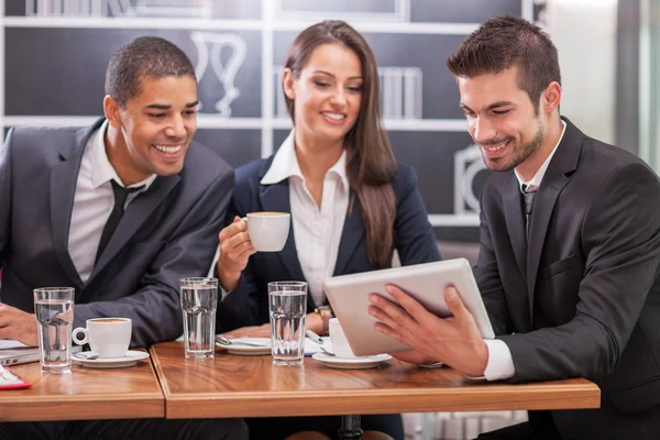 Business meeting in a cafe