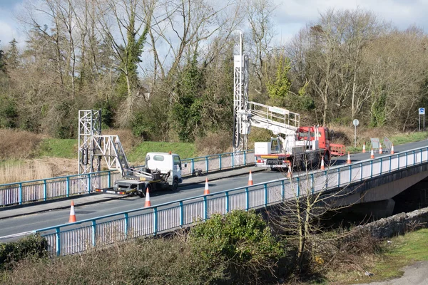 Ennis, Ireland - Feb 25, 2016:  Bridge repair motorway maintenance