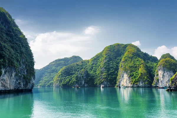 Beautiful azure water of lagoon, the Ha Long Bay, Vietnam
