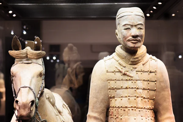 Cavalryman with his saddled war-horse of the Terracotta Army