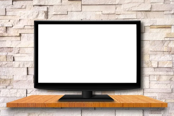 LED TV with Brick Wall Background