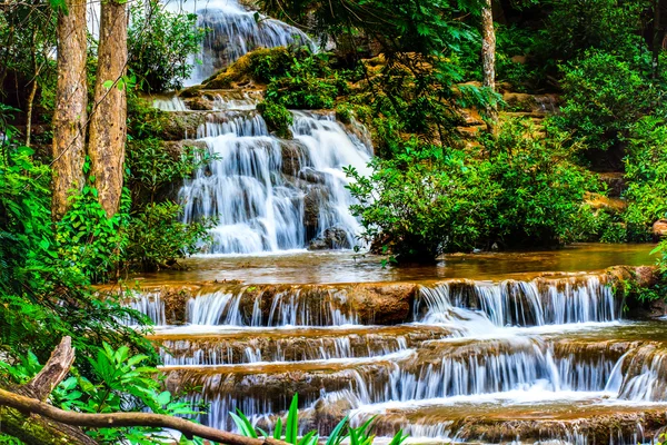 Waterfall in tropical rain forest