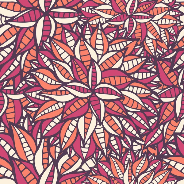 Colorful doodle fantasy flowers outline ornamental seamless pattern