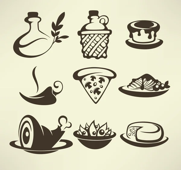 Italian menu, vector collection of food and beverages symbols