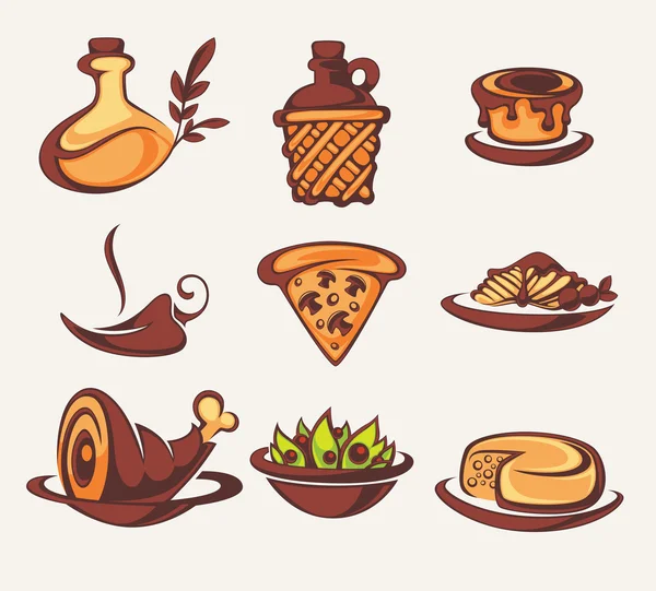 Italian menu, vector collection of food and beverages symbols