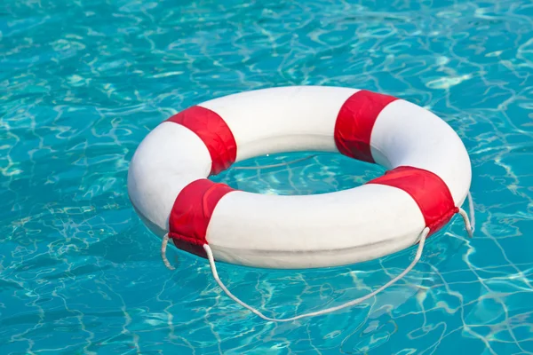 Pool ring float in swimming pool