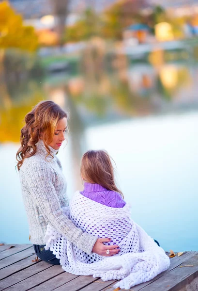 Little sisters   in autumn park