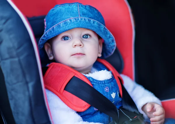 Baby in a safety car seat