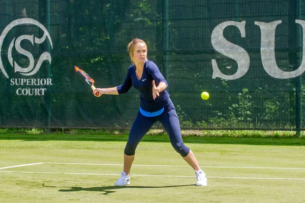 KHARKIV, UKRAINE - JUNE 07: Ukrainian tennis player Elina Svitolina gave open training session in Kharkiv on June 7, 2016.