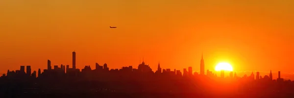 New York City sunrise silhouette