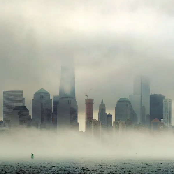 New York City downtown fog