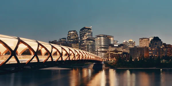 Calgary cityscape with Peace Bridge