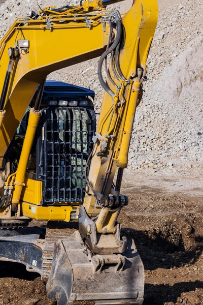 Excavator on construction site during earthworks