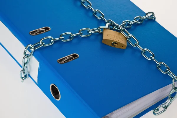 Closed file folder with chain