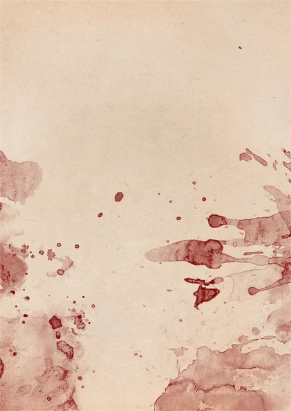 Faded old paper texture covered with red messy blood stains