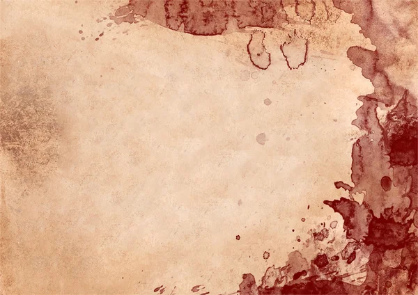 Red messy blood stains on a vintage paper texture