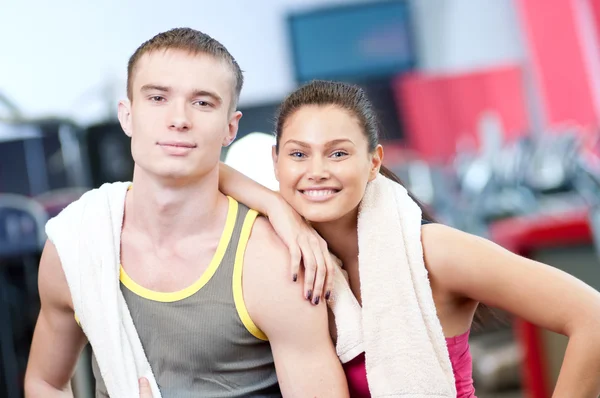 Man and woman after sport exercises