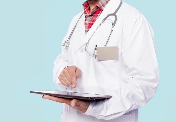 Male doctor holding a tablet pc