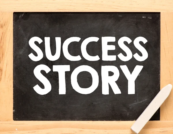 Success story text on blackboard
