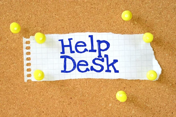 Help desk text on paper note