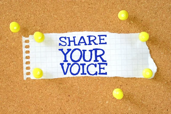 The phrase Share Your Voice