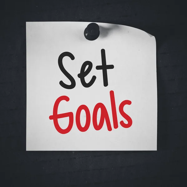 Note paper with set goals