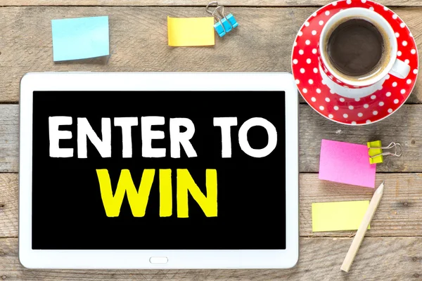 Enter to win  on tablet pc