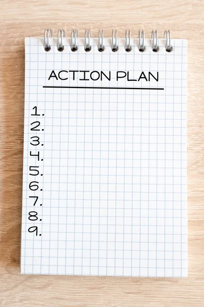 Action plan  written on paper