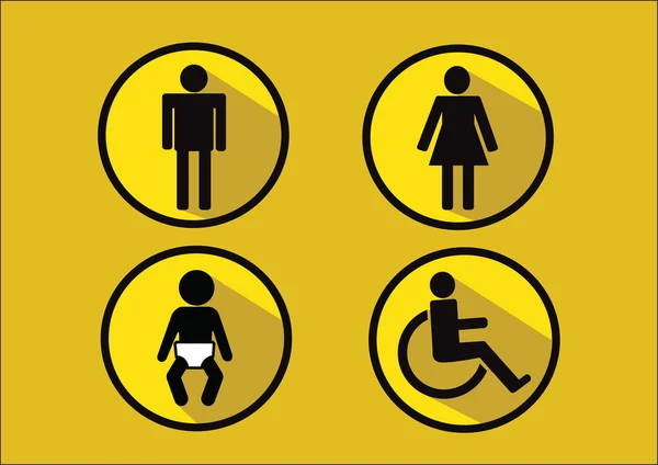 Restroom Symbol Icon of man woman  disability and  child