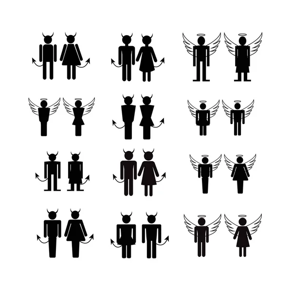 Silhouette people icons illustration