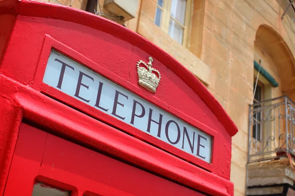 Traditional red phone booth in Malta