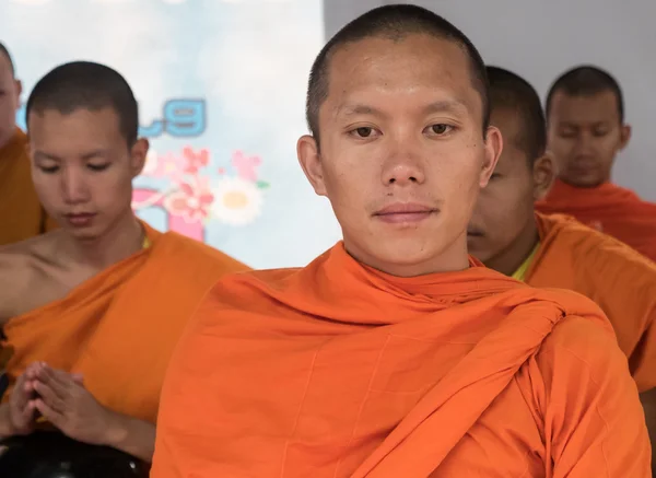 Monks on Alms Ceremony in Thailand